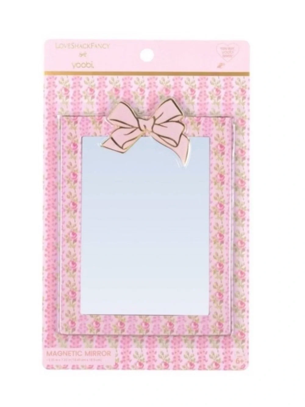 LoveShackFancy × Target - Yoobi Strawberry Macaroon Magnetic Mirror Strawberry